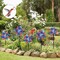 10 Pack Reflective Pinwheels Patriotic Decorations, American Flag on Stick Wind Spinner with Stake for Independence Day, Memorial Day July of 4th Party Supplies, Scare Birds Repellent Devices
